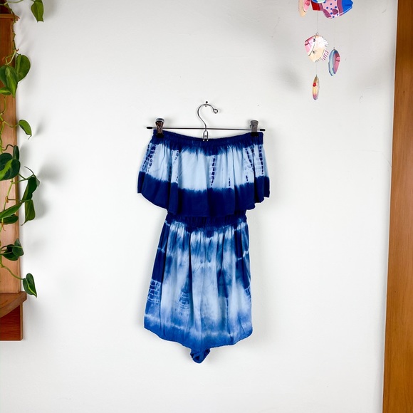 American Eagle Outfitters Pants - American Eagle Tie Dye Ruffle Strapless Romper XXS